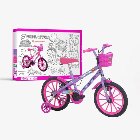 Bicicleta Capivara Lovers Com Cesto Aro 16 Free Action