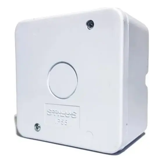Caixa Organizadora 4x4 De Sobrepor P/ Cftv Quadrada 180° PP 8,5 x 5 x 8,5 cm
