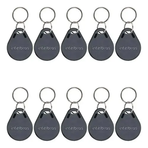 kit 10 Chaveiro Proximidade Condominio rfid 125khz Tag Intelbras controle de acesso **CONFIRMAR COMPATIBILIDADE** Preto