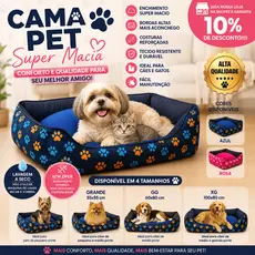 Cama Pet Caminha para Cachorro e Gato Super Macia com Almofada M G GG XG
