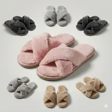 Pantufa Feminina Masculina Unissex Trançado Peluciado Antiderrapante Chinelo Pantufas
