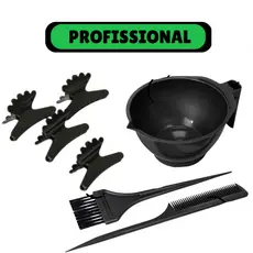Kit Tintura Pintura de Cabelo Preto  Profissional e Resistente