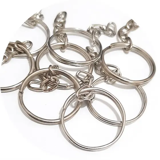 Kit Argola De Chaveiro Com Corrente  25mm Ideal para Chaveiros Lembrancinhas e Artesanato