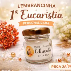 10 Kit de Batizado - Velas Aromáticas em Pote de Vidro- Crisma- Primeira Comunhão-Eucaristia