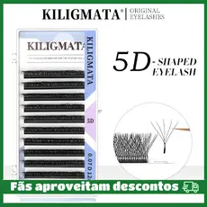 KILIGMATA 5D W Extensões De Cílios Em Forma De 0.07 C/D/DD Faux Mink Natural Pestanas Profissionais Suaves
