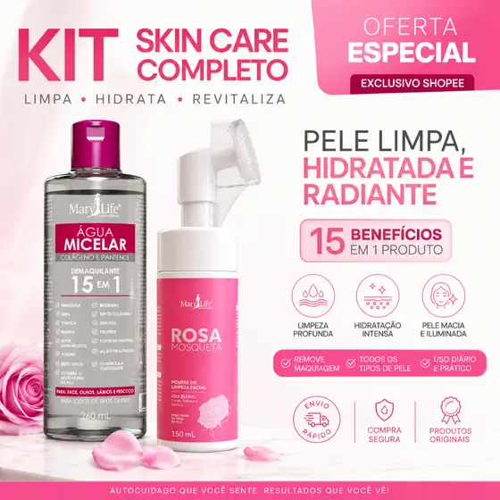 Kit skin care Sabonete facial e Agua Micelar Para Todos os tipos de pele Limpeza e Hidratação