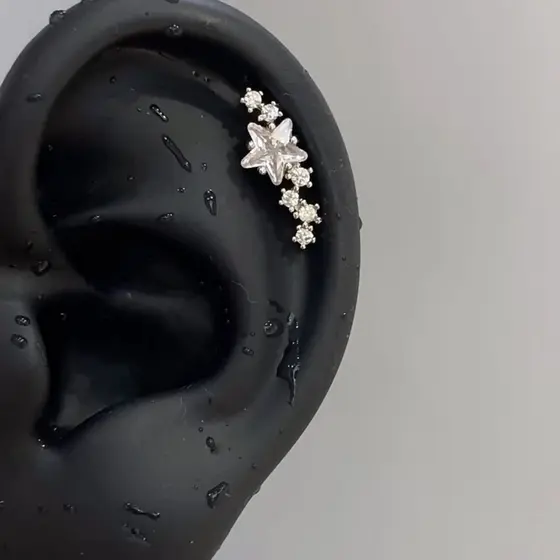 Piercing orelha Helix Aço  inox tragus cartilagem zircão #2