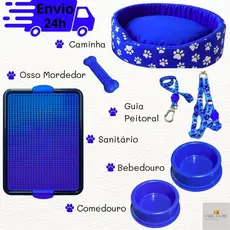 Kit Para Cachorro Caminha Pet Sanitário Comedouro Para Cães Pequeno