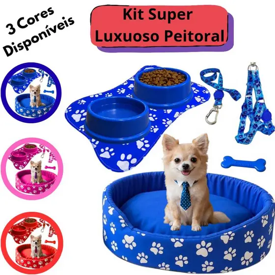 Kit Para Cachorro Pet Super Luxuoso Caminha Pet Pequeno N2