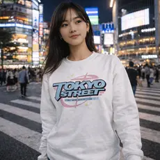 Moletom Feminino Tokyo Street Estilo Japonês 100% Algodão Premium Blusa Feminina Estilosa Roupa Feminina Streetwear Casu