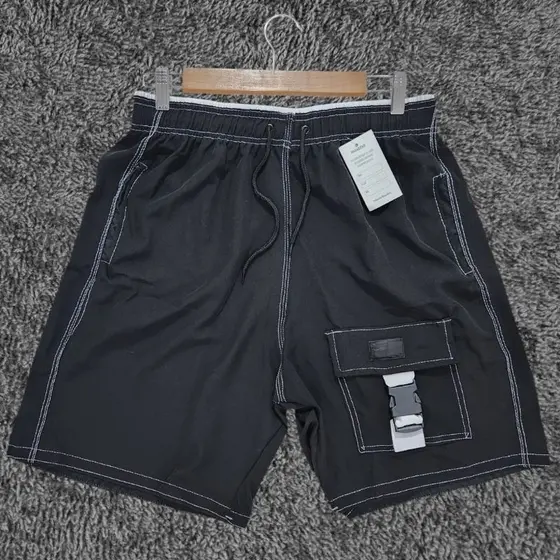 Bermuda Cargo Masculino Streetwear Short Tactel Elastano Casual Premium com 3 bolsos