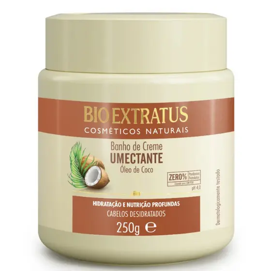 Banho de Creme Umectante Coco Bio Extratus - 250g Hidratação, Nutrição, Umectação, Óleo de Coco