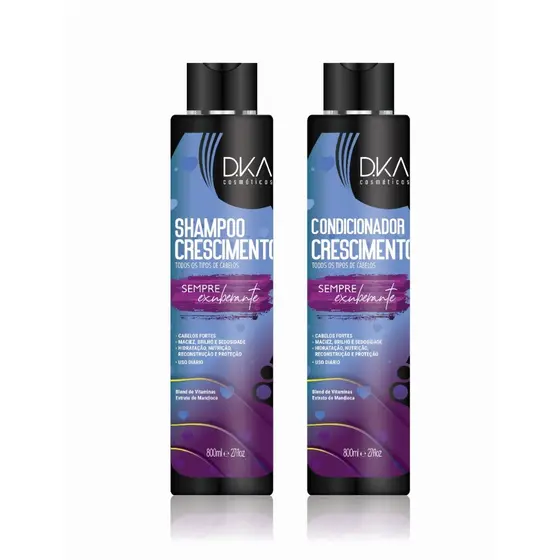 kit CRESCIMENTO - sempre exuberante - Shampoo + condicionador DKA 800ml.