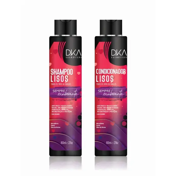 kit lisos - sempre exuberante shampoo + condicionador  DKA 800ML.