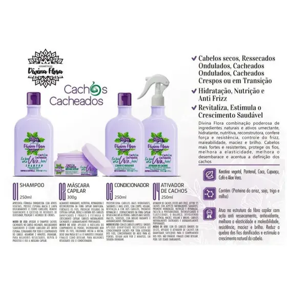 Kit Linha Cachos Eu Sou Uma Uva, Hein! Divina Flora