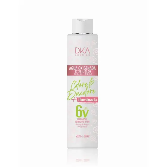 Água Oxigenada 6 Volumes  Para Coloração  Dka Cosméticos-900 mL