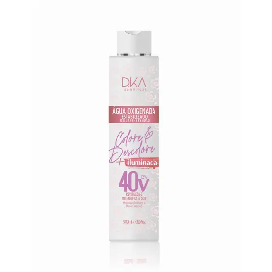 Água oxigenada 40 volumes Dka cosméticos 900ml com óleo de macadâmea
