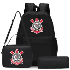 Kit 3 Mochila Unissex de Time + Lancheira Térmica + Estojo Envio 24 Hrs RK 01