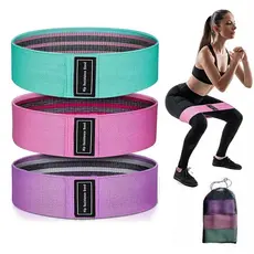 Kit 3 Bandas de Resistência - Antiderrapante, 3 Níveis - Para Glúto, Pernas, Exercícios em Casa