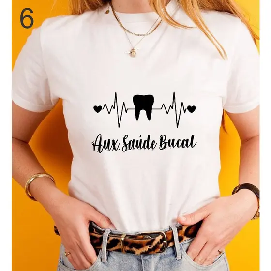 Camiseta Tshirt Feminina Aux. Sáude Bucal Profissões GaelShop