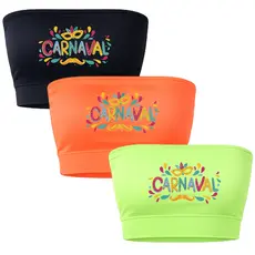 Kit 3 Top Faixa Carnaval Feminino Festa Sem Bojo Gaelshop