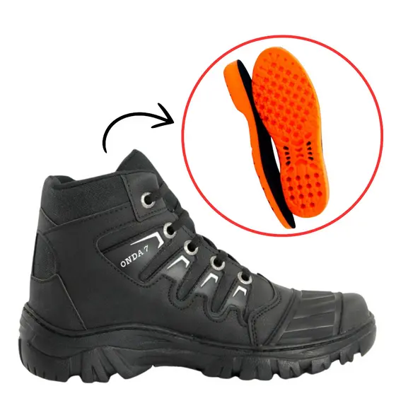 Bota Motoqueiro Coturno Masculino Motociclista Militar Cano Médio tático com Palmilha PU