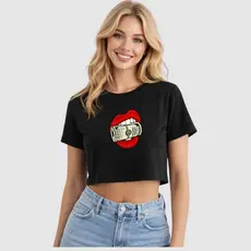 BLUSINHA CROPPED FEMININO BASICO 100% ALGODAO ESTAMPADA