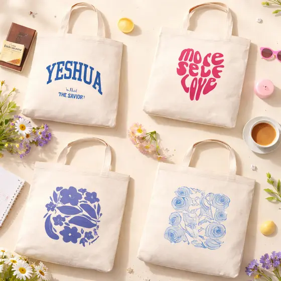 Ecobag Aesthetic Estampada em Algodão Cru – Bolsa Tote Reutilizável Vários Modelos