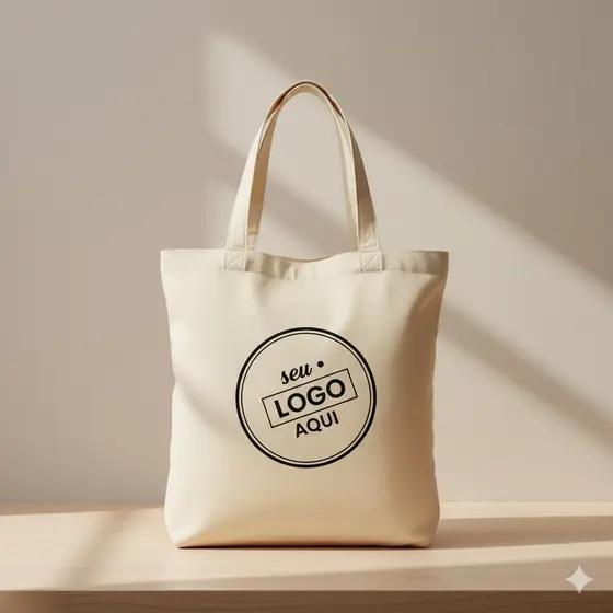 Ecobag Personalizada Algodão Cru 38x40 cm com Impressão DTF Premium Alta Durabilidade