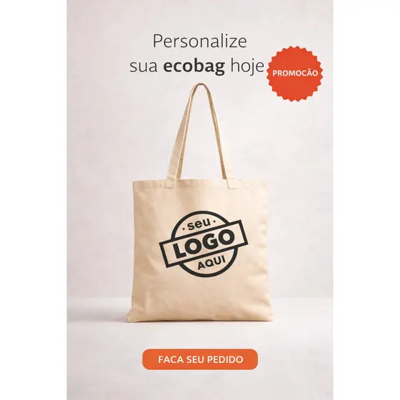 Bolsa Ecológica Personalizada 38x40 cm com Impressão DTF Premium Cores Vivas