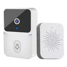 Campainha com Câmera WiFi Sem Fio Inteligente Interfone Áudio HD Branca Residencial Visão Noturna IR