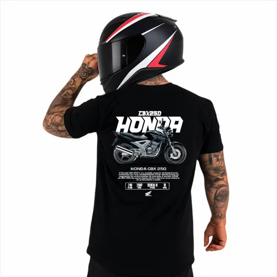 Camiseta Motoqueiro Moto Honda CBX 250 Camisa 100% Algodão premium