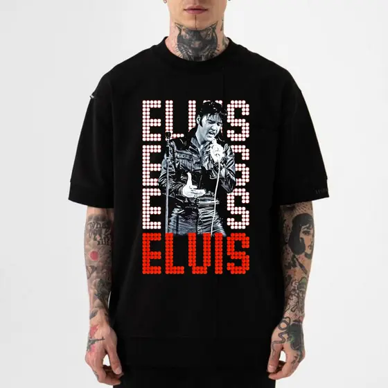 Camiseta Elvis Presley Rei do Rock Retrô Clássico Camisa 100% Algodão Premium