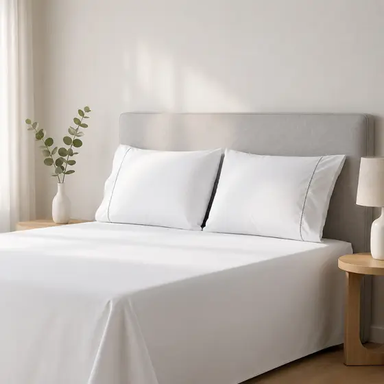 Jogo de Cama Lençol Casal Queen 3 peças Percal 600 Fios Aveludado Importado Ultra Macio e Fresco