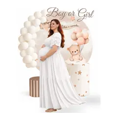 Vestido Longo Plus Size Para Gestante e Amamentação Larguinho Lastex Ajustável Leve Fresco Confortável Elegante