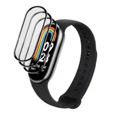 3x Película Protetora Compatível Mi Band 8 / 9 Anti Risco Nano 3d Borda Curva Para Smartwatches Proteção Total