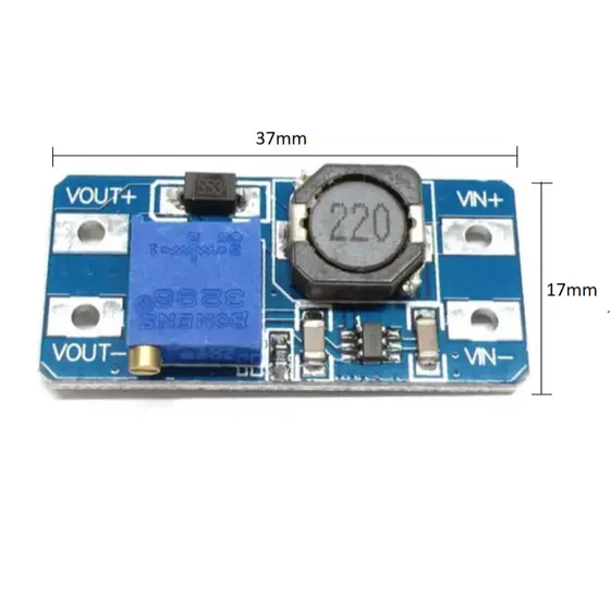 Regulador De Tensão Mt3608 Conversor Step Up Arduino Mega Uno Esp8266 Esp32 W5100 Hc-05 Hc-06 outros