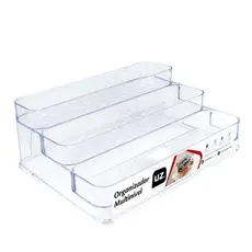 Expositor Organizador de Perfumes e Maquiagens Guarda Roupa Multiuso 3 andares Multinível Acrílico UZ Transparente