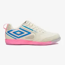 Chuteira Umbro Futsal Pro 5 Bump Off White/Rosa Oficial + NF