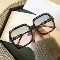 Unissex Grande Quadro Quadrado Óculos De Sol Das Mulheres Dos Homens Moda Viagem Clássico Gradiente Cor Oversized Tons