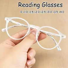 Óculos De Leitura Redondos Vintage Para Mulheres Homens Moda Anti Luz Azul Presbiopia Leves Múltiplos 0 A + 4.0