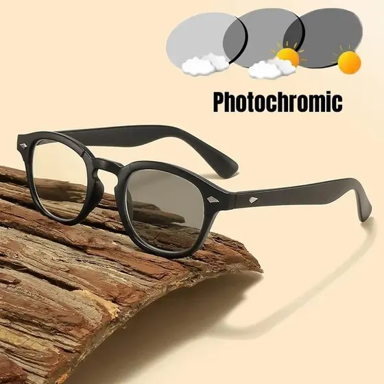 Óculos Fotocromáticos De Armação Redonda Para Homens E Mulheres , De Sol Modernos Proteção Ocular Ao Ar Livre , Mudança