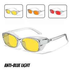 Moda Masculina De Aro Completo Anti-Luz Azul Óculos De Visão Noturna Equitação Ao Ar Livre Proteção Neutro Computador Pl