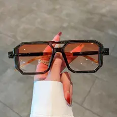 2026 Ins Vintage Quadrado Óculos De Sol Para Homens Mulheres Moda Retro Ponte Dupla Design Na UV400 Tons