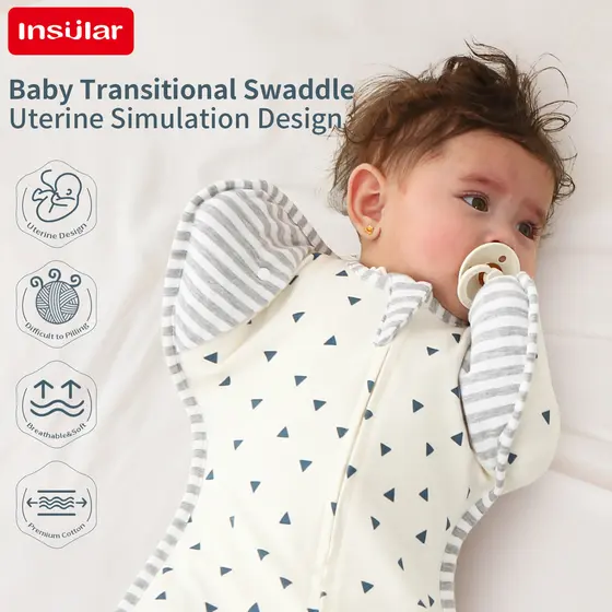 Insular 100 % Algodão Puro Bebê Swaddle Cobertor Saco De Dormir Para Todas As Estações