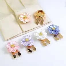 Abotoaduras De Flores Peroladas DLAY Cobrem Clipe De Botão Decorativo Para Vestido De Camisa Uniforme