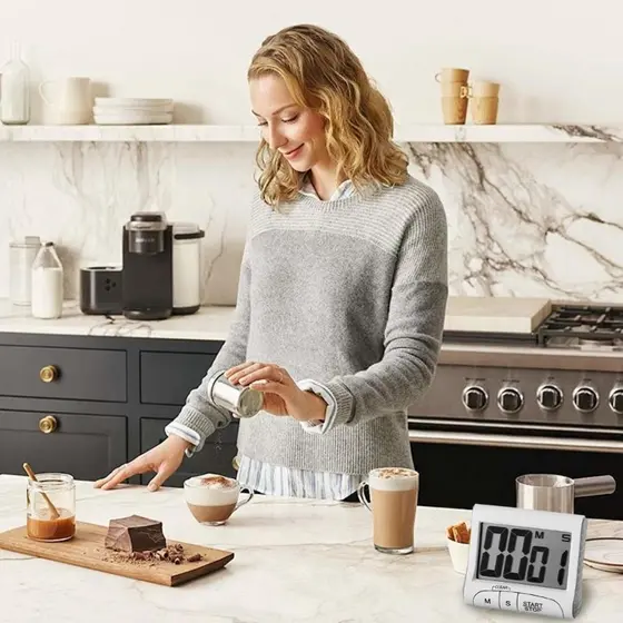 DLAY Temporizador De Cozinha Com Display Grande , Magnético E Alarme Alto Para Cozinhar Assar Precisos