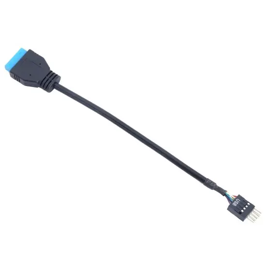 DLAY Placa-Mãe Usb3 0 20Pin Para 2.0 9pin Conversores Cabo USB 2.0 Adaptadores Moldura Frontal Linha