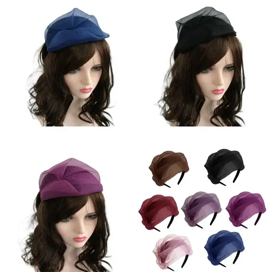 DLAY Crape Half Caps Hairhoop Vestidos De Noite Tiara Masquerades Party Haircover
