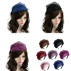 DLAY Crape Half Caps Hairhoop Vestidos De Noite Tiara Masquerades Party Haircover